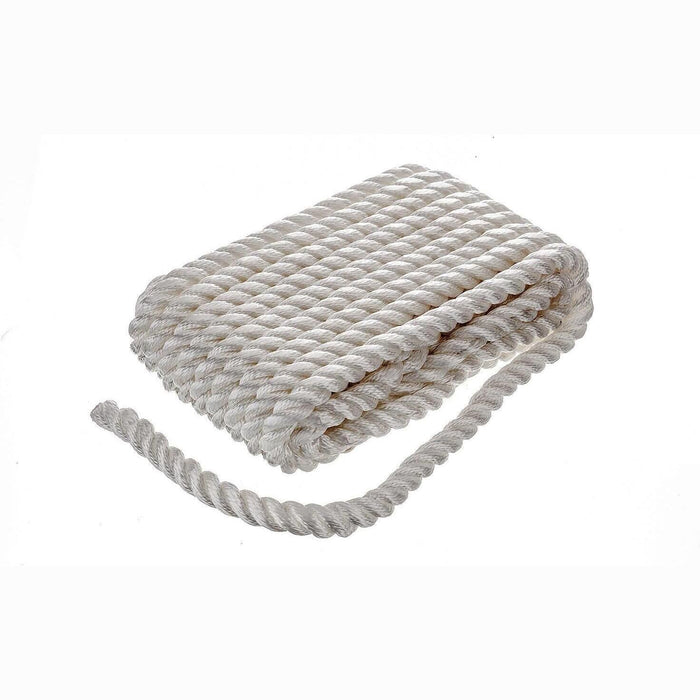 Seachoice 42611 3-Strand Twisted Nylon Dock Line, 5/8" x 30', White