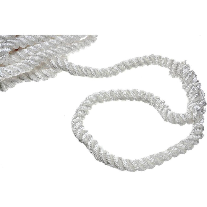 Seachoice 42641 3-Strand Twisted Nylon Dock Line, White, 3/4" x 35'