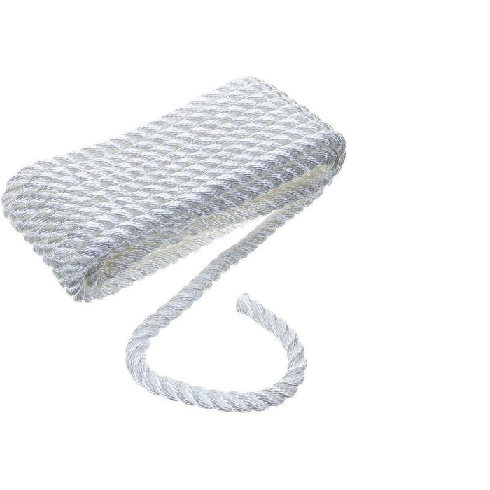 Seachoice 50-42521 3-Strand Twisted Nylon Dock Line, 3/8" x 20', White
