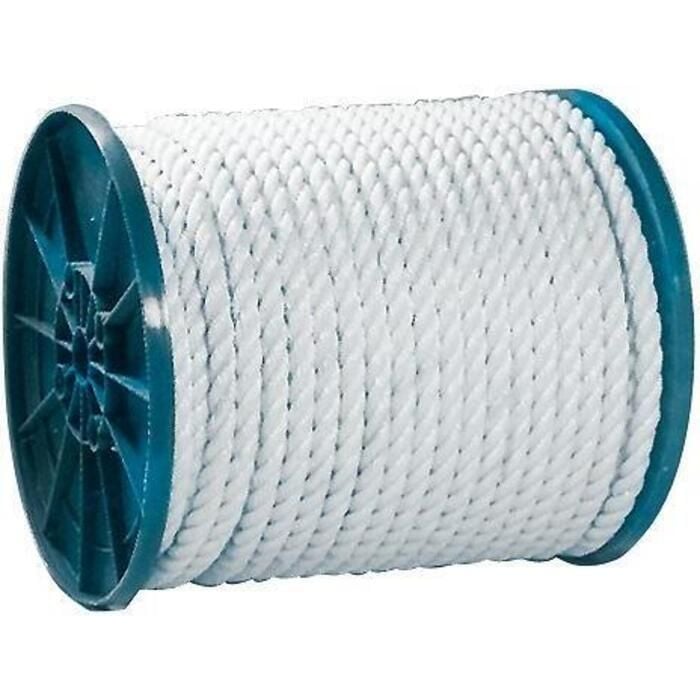 Twisted Nylon Rope White, 1" x 600'