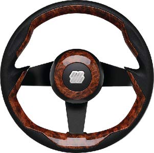 Uflex GRIMANI BR/B Uflex Steering Wheel, Burlwood w/Black Spokes