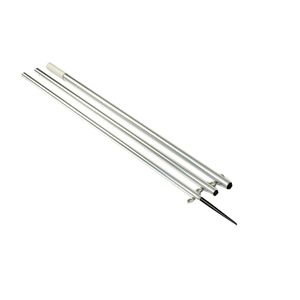 Poste plateado brillante de 5,6 m de Lee con tubo de paso con punta negra de 3,8 cm