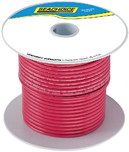 Seachoice 50-63126 Tinned Copper Marine Wire, 16 AWG, Red, 250'