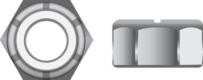 Seachoice SC1346 Stainless Steel Nylon Insert Locknut, 3/8"-24