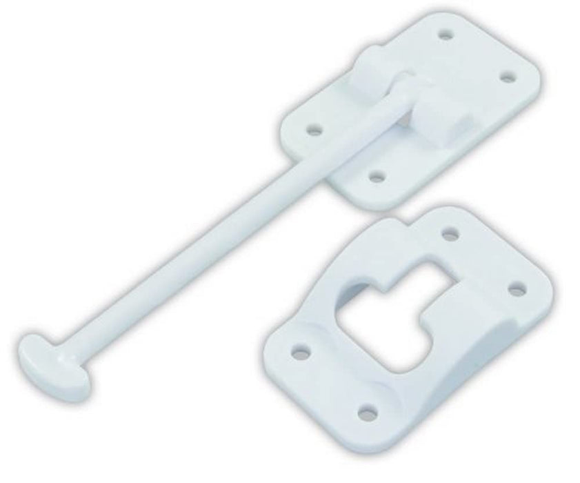 JR Products 10444 Plastic T-Style Door Holder, 6" Polar White