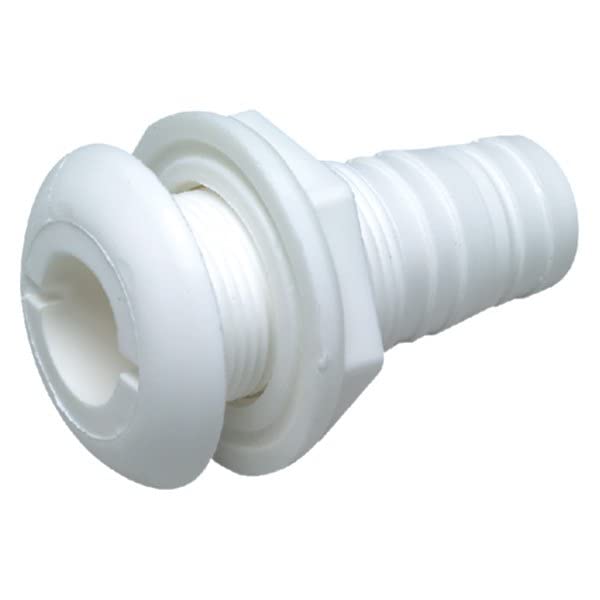 Seachoice 18030 5/8" White Plastic Thru-Hull w/Broad Flange
