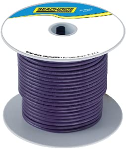 Seachoice 50-63137 Tinned Copper Marine Wire, 16 AWG, Purple, 100'