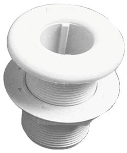 Forespar 906008 CF250 Marelon Full Threaded Flush Head Thru Hull w/Nut, White