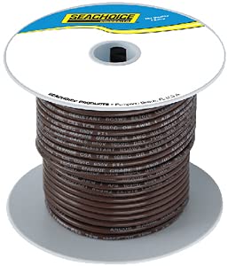Seachoice 50-63093 Tinned Copper Marine Wire, 12 AWG, Brown, 100'