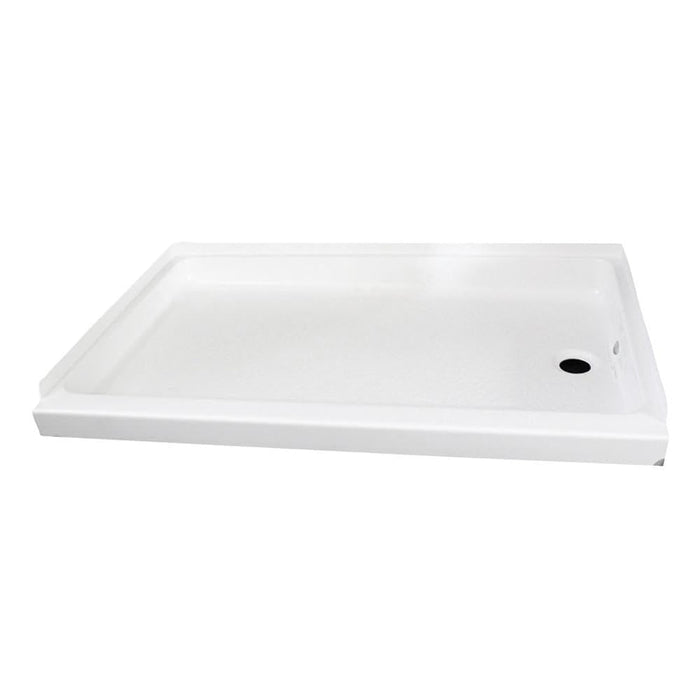 Specialty Recreation SP2440WR Right Drain Shower Base, 24" x 40", White