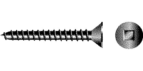 Seachoice SC3668 Square Tapping Screw Flat Head,#10 x 1-1/2"