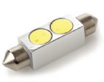 Sea Dog 442131-1 SeaDog Nickel Plated Brass 1 LED White Lights 12.8V .5 Watt, Sealed Festoon