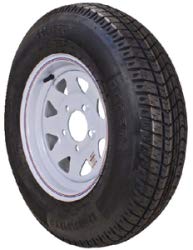 Loadstar Tires 30631 Bias Tire & Wheel (Rim) Asm K353 480-12 4 Hole 6 Ply, White w/ Stripe, Modular