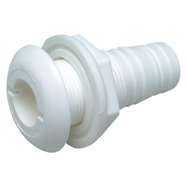 Seachoice 18090 1-1/8" White Plastic Thru-Hull w/Broad Flange