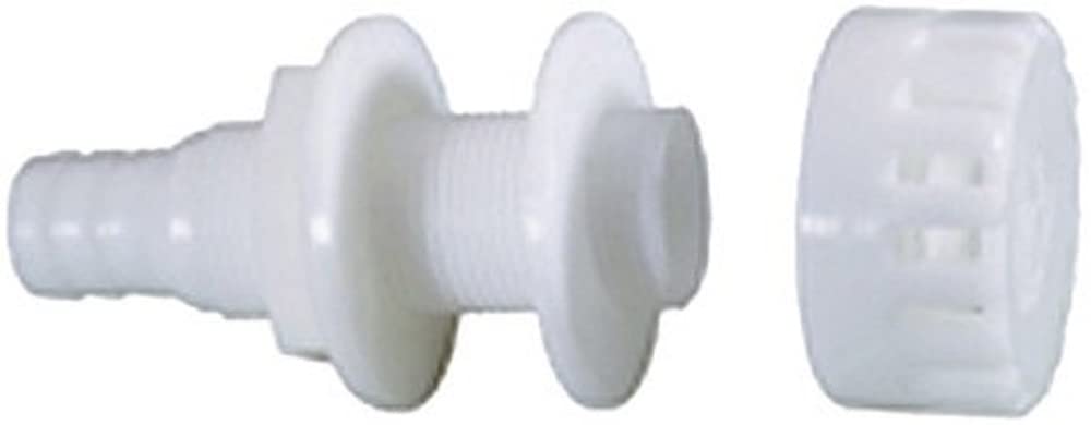 Attwood 3886-3 3/4" Acetal Thru Hull With Strainer, White