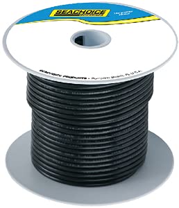 Seachoice 50-63141 Tinned Copper Marine Wire, 18 AWG, Black, 100'