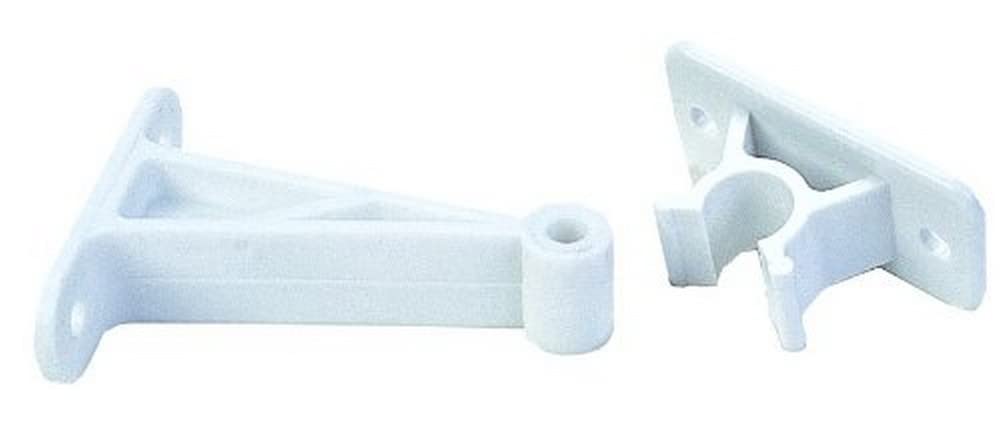 JR Products 10204 C-Clip Style Door Holder Plastic, 3" Polar White