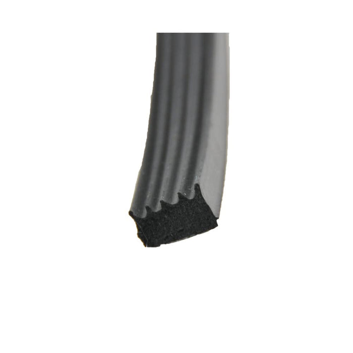 AP Products 018-523 Ribbed Slide Out, Window & Door Seal w/Tape, 5/8" x 3/8" x 50', Black w/White Tape