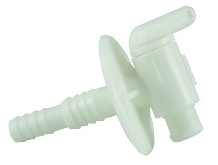 JR Products 3182 Dual Barbed Drain Cock, White