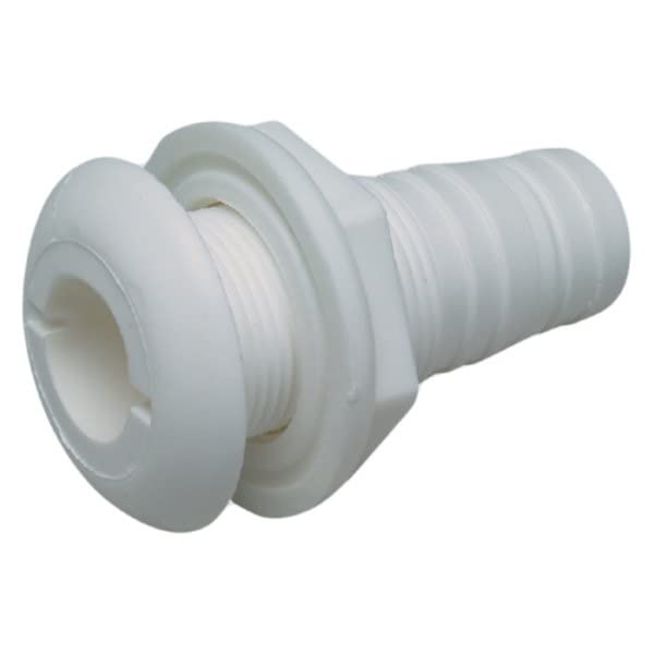 Seachoice 50-18011 1/2" White Plastic Thru-Hull w/Broad Flange