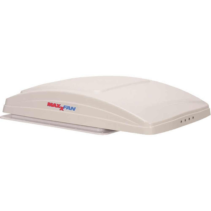 MaxxAir 00-07000K MaxxFan Deluxe White RV 10-Speed Fan w/Electric Opening, Remote Control & Rain Shield