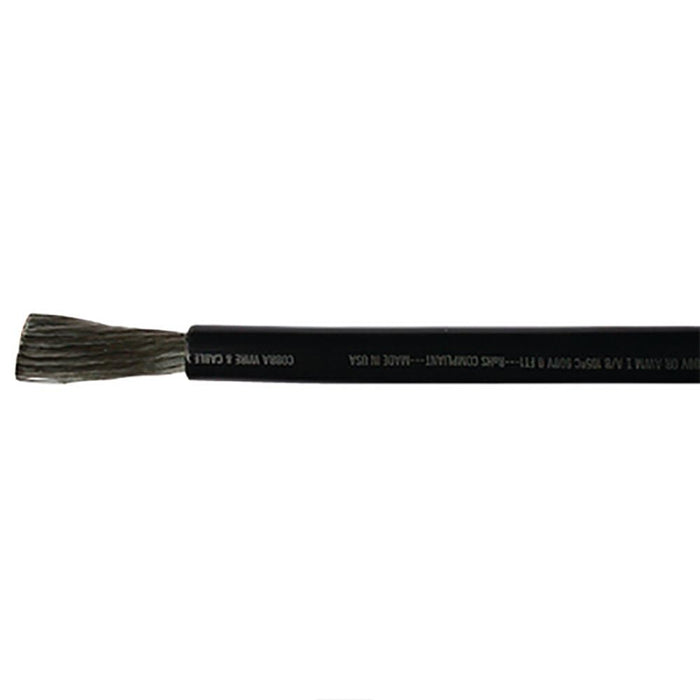 Cobra Wire and Cable A2004T07100FT Tinned Copper Battery Cable, 4 AWG, 100', Black
