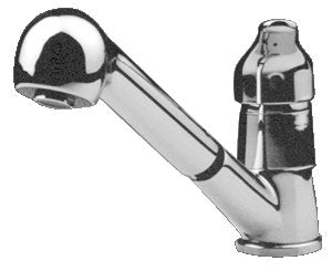 Scandvik 10871 Single Lever Galley Faucet w/ Pull-Out Sprayer, 5' Chrome-Flex Hose