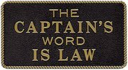 Bernard Engraving FP-10 The Captain's Word Is Law