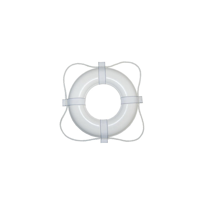 Taylor Made Products 365 Taylor Vinyl Coated Foam Life Ring, 20" White w/White Rope, 1/case