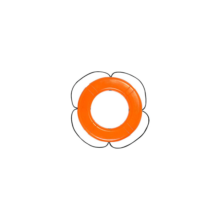 Taylor Made Products 569 Taylor Polyethylene Hard Shell Life Ring w/Black Rope, 24" Orange