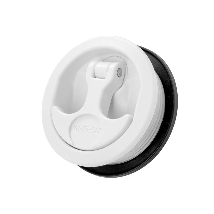 Whitecap Non Compression T-Style Handles 3 Inch OD 2-1/2 Inch Cut-Out Multiple Shaft Lengths Locking Non-Locking Black White Nylon CP Zinc