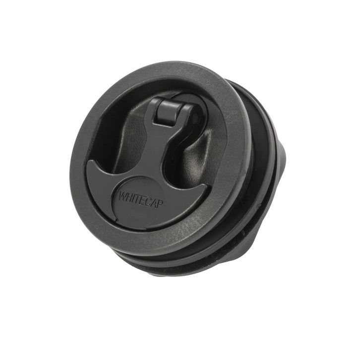 Whitecap Non Compression T-Style Handles 3 Inch OD 2-1/2 Inch Cut-Out Multiple Shaft Lengths Locking Non-Locking Black White Nylon CP Zinc