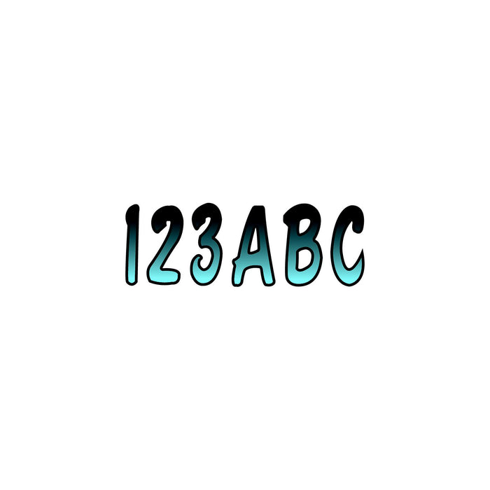 Hardline BJBKG200 Series 200 Registration Kit, Cursive, Blue/Black Gradation, 4 Sets of 3" A-Z, 0-9