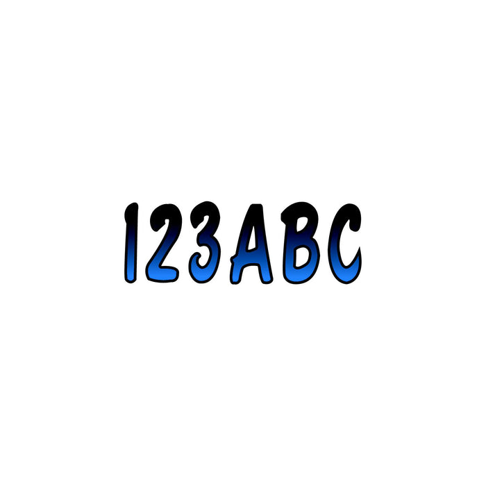 Hardline BLBKG200 Series 200 Registration Kit, Cursive, Blue/Black Gradation, 4 Sets of 3" A-Z, 0-9