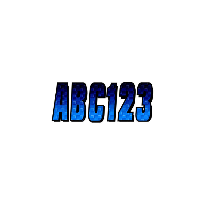 Hardline BLBKG300 Series 300 Registration Kit, Carbon Fiber, Block Font, Color Gradation, 4 Sets of 3" A-Z, 0-9