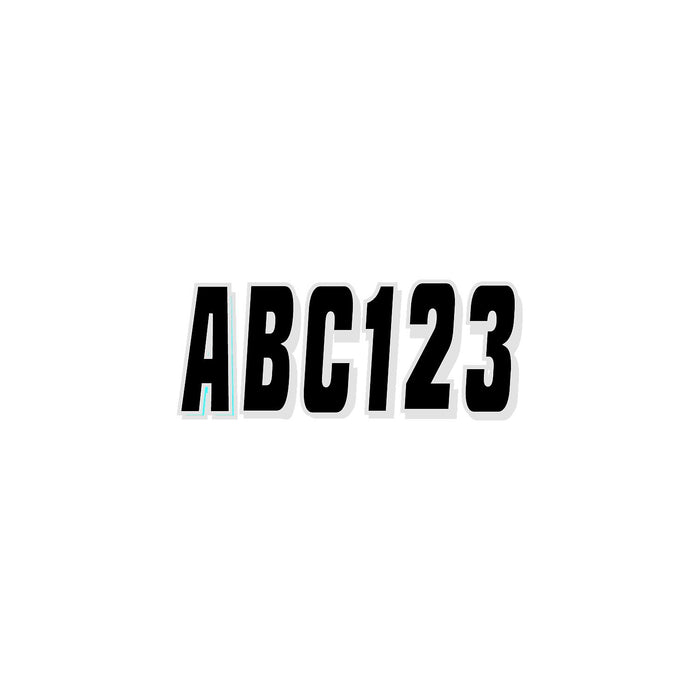Hardline BLKSI320 Series 320 Registration Kit, Black/Silver, Solid Block Font w/ Drop Shadow, 4 Sets of 3" A-Z, 0-9