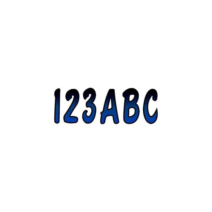 Hardline BMBKG200 Series 200 Registration Kit, Cursive, Blue/Black Gradation, 4 Sets of 3" A-Z, 0-9