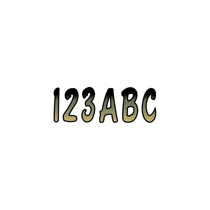 Hardline BRBKG200 Series 200 Registration Kit, Cursive, Brown/Black Gradation, 4 Sets of 3" A-Z, 0-9