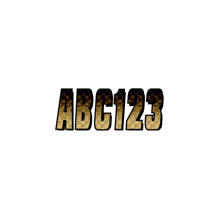Hardline BRBKG300 Series 300 Registration Kit, Carbon Fiber, Block Font, Color Gradation, 4 Sets of 3" A-Z, 0-9