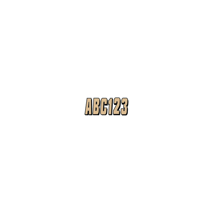 Hardline BRBLK320 Series 320 Registration Kit, Brown/Black, Solid Block Font w/ Drop Shadow, 4 Sets of 3" A-Z, 0-9