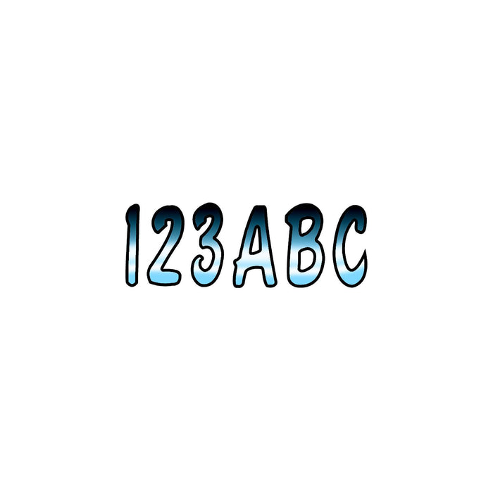 Hardline CHBKG200 Series 200 Registration Kit, Cursive, Chrome/Black Gradation, 4 Sets of 3" A-Z, 0-9