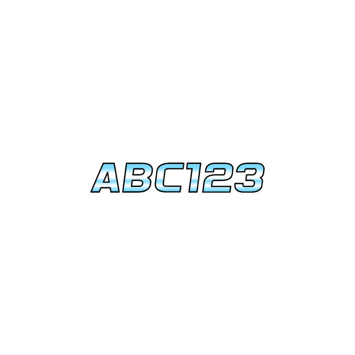 Hardline CHBLK700 Series 700 Registration Kit, Chrome/Black, Slanted European Font, Solid Fill/Outline, 4 Sets of 3" A-Z, 0-9