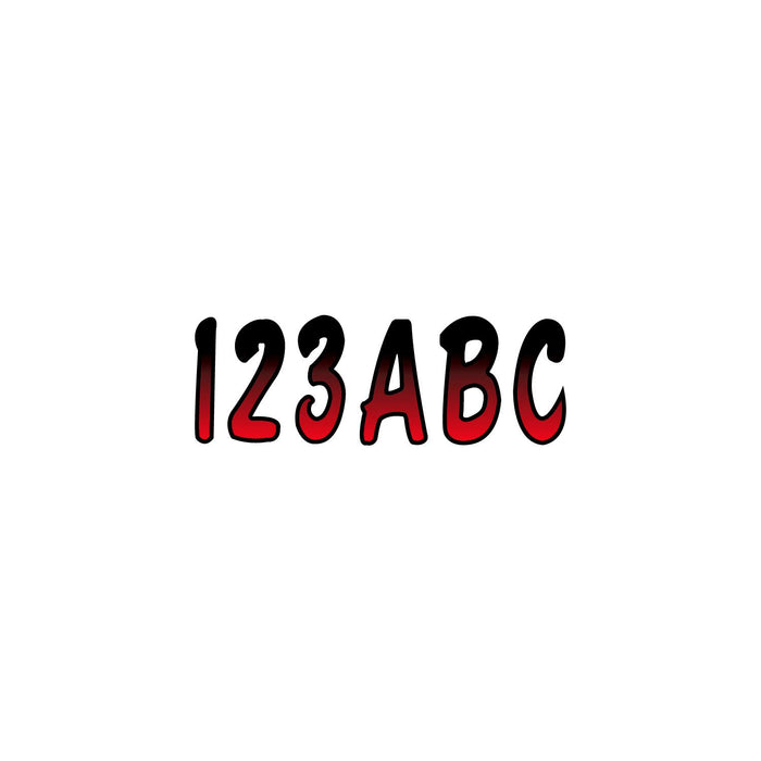 Hardline REBKG200 Series 200 Registration Kit, Cursive, Red/Black Gradation, 4 Sets of 3" A-Z, 0-9