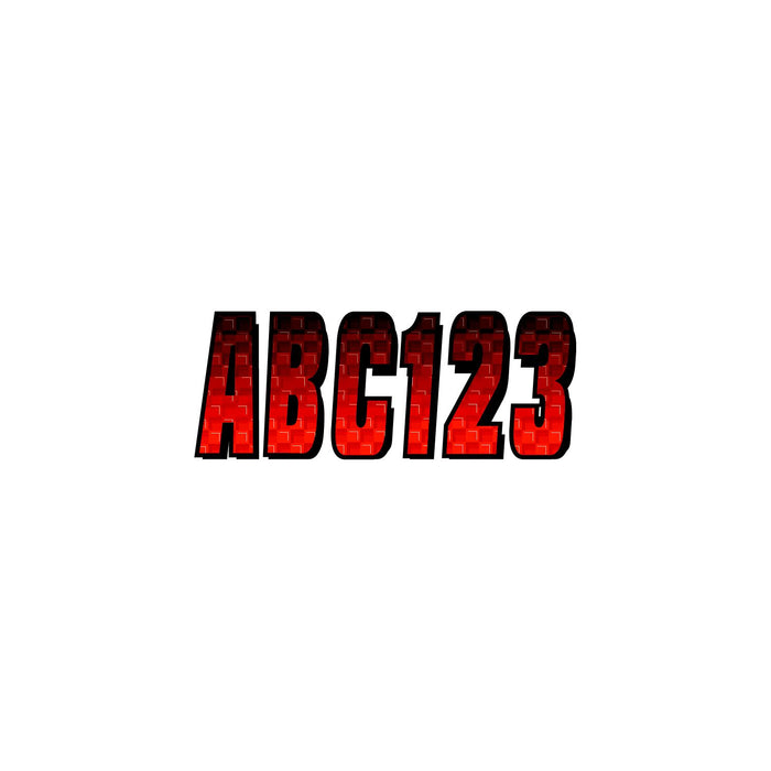 Hardline REBKG300 Series 300 Registration Kit, Carbon Fiber, Block Font, Color Gradation, 4 Sets of 3" A-Z, 0-9