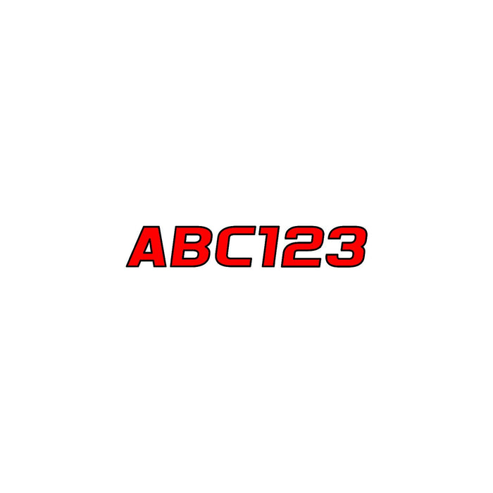 Hardline REBLK700 Series 700 Registration Kit, Red/Black, Slanted European Font, Solid Fill/Outline, 4 Sets of 3" A-Z, 0-9