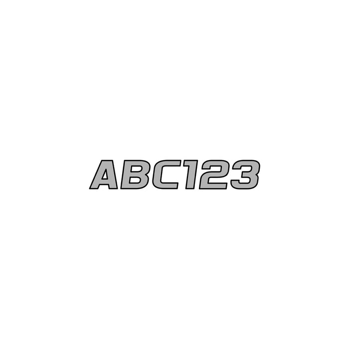Hardline SIBLK700 Series 700 Registration Kit, Silver/Black, Slanted European Font, Solid Fill/Outline, 4 Sets of 3" A-Z, 0-9