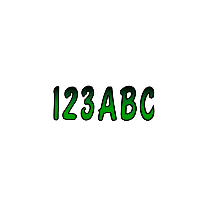 Hardline TEBKG200 Series 200 Registration Kit, Cursive, Teal/Black Gradation, 4 Sets of 3" A-Z, 0-9