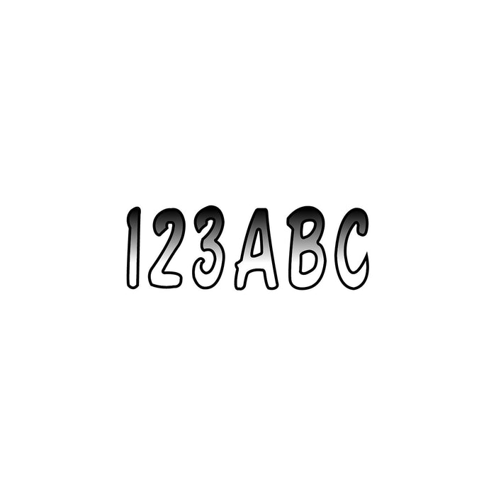 Hardline WHBKG200 Series 200 Registration Kit, Cursive, White/Black Gradation, 4 Sets of 3" A-Z, 0-9