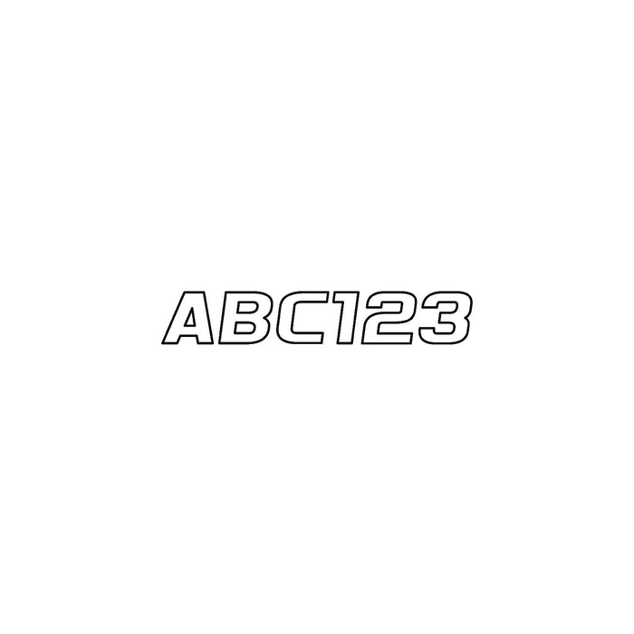 Hardline WHBLK700 Series 700 Registration Kit, White/Black, Slanted European Font, Solid Fill/Outline, 4 Sets of 3" A-Z, 0-9