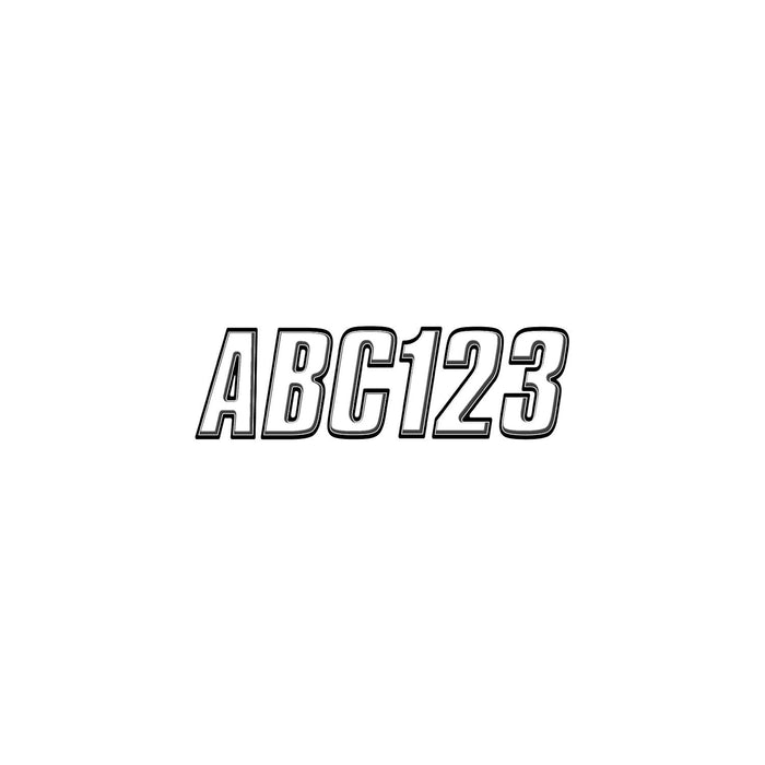 Hardline WHBLK800 Series 800 Registration Kit, White, Block Style Bevel Effect, 4 Sets of 3" A-Z, 0-9